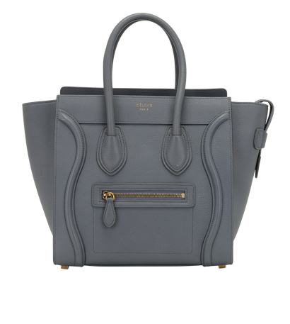 Micro Luggage, &pound;550, Handbags, Grey, Leather, Front view